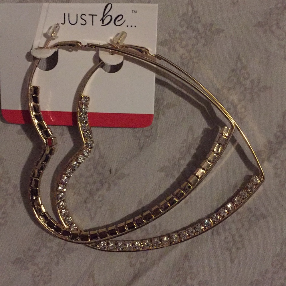 Beautiful heart hoop earrings